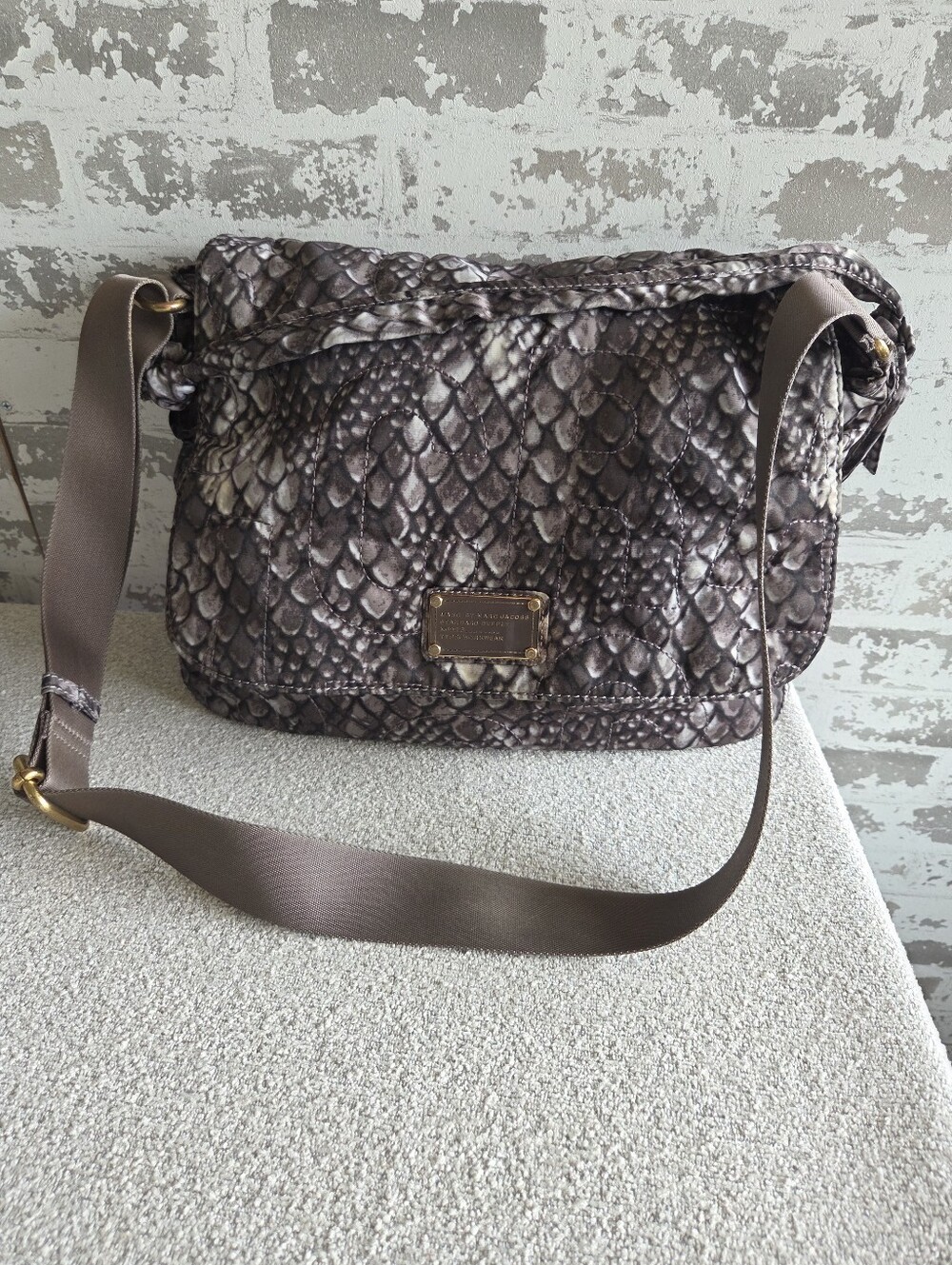 Marc by Marc Jacobs Quilted Snake Print Workwear Crossbody Bag